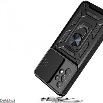 5in1 smūgiams atsparus dėklas su žiedu ir kameros apsauga - juodas (Samsung A13 4G)